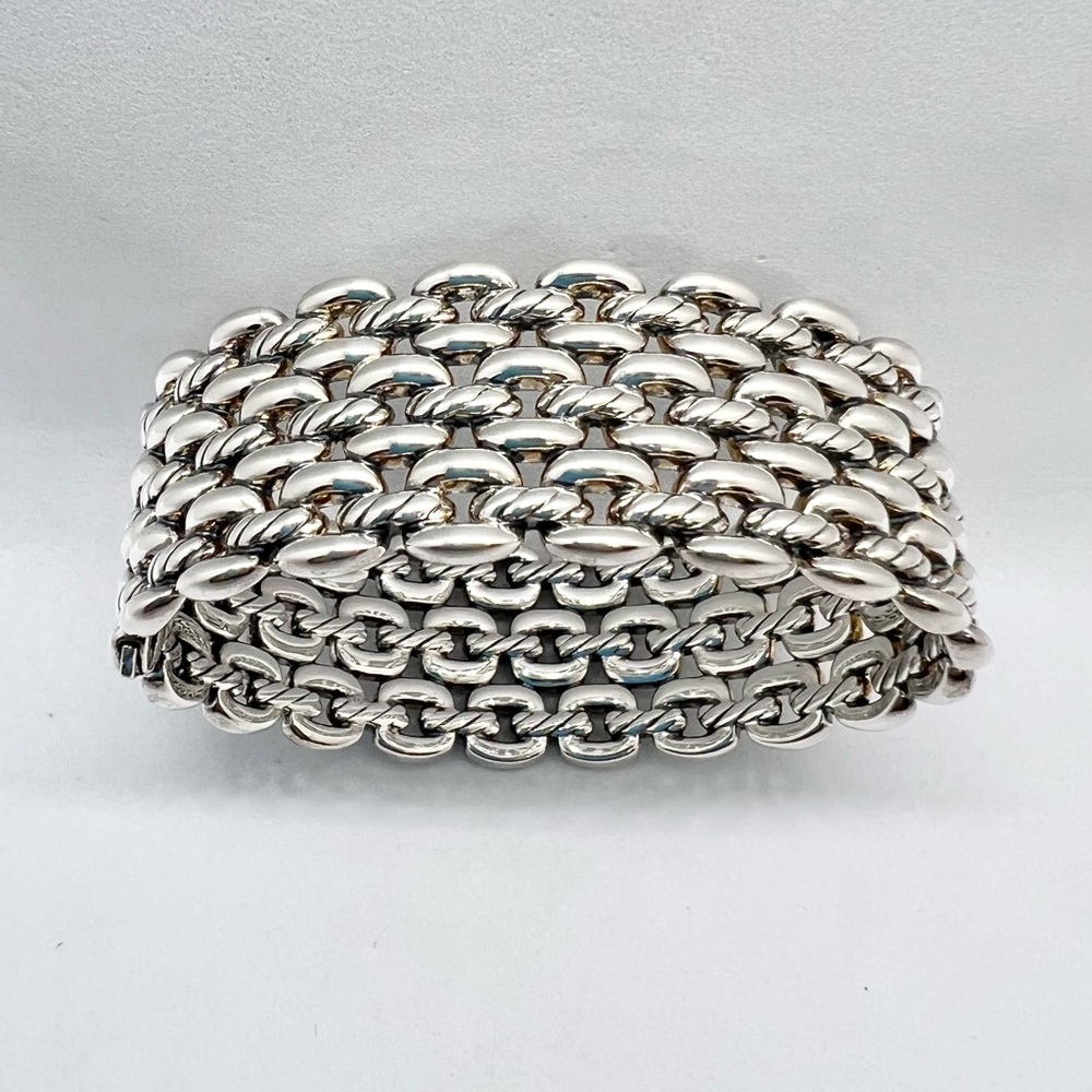 David Yurman Thoroughbred 3-Row Cuff Bracelet - Picture 12 of 16